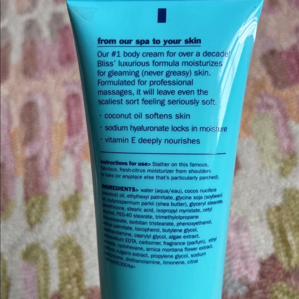 Bliss Lemon+Sage Body Butter maximum moisture cream 6.7 oz sealed